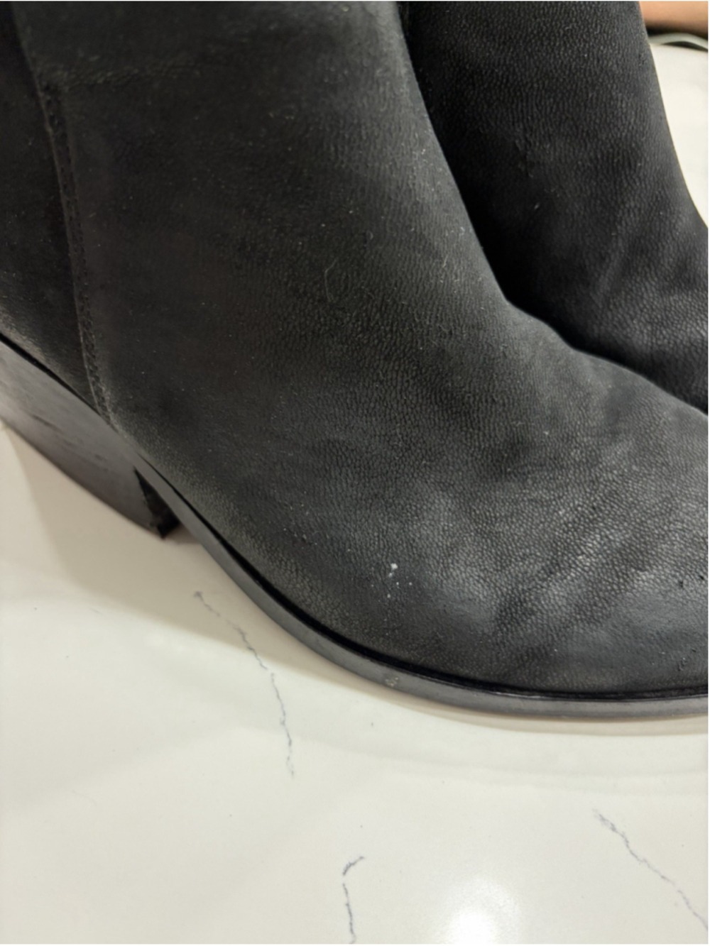 Eileen Fisher Black Leather Ankle Booties Women’s 9.5 Back Zip Block Heel - Picture 10 of 11